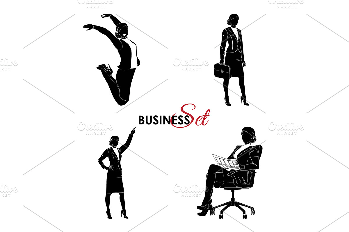 Business set. Businesswoman set. in Graphics - product preview 8