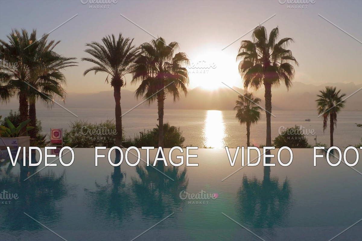 Resort scene with sunset in in Graphics - product preview 8