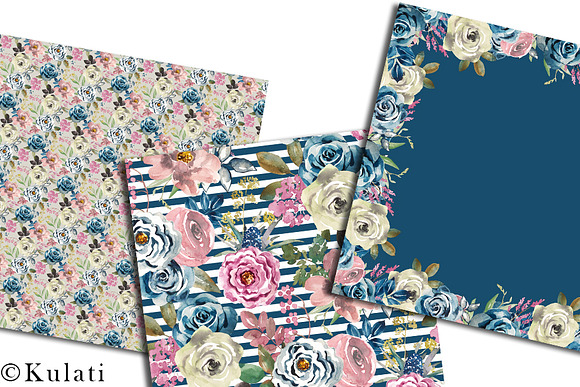 Romantic Floral Digital Papers in Patterns - product preview 2