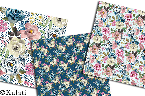 Romantic Floral Digital Papers in Patterns - product preview 3