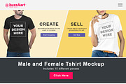 Male and Female tshirt mockup