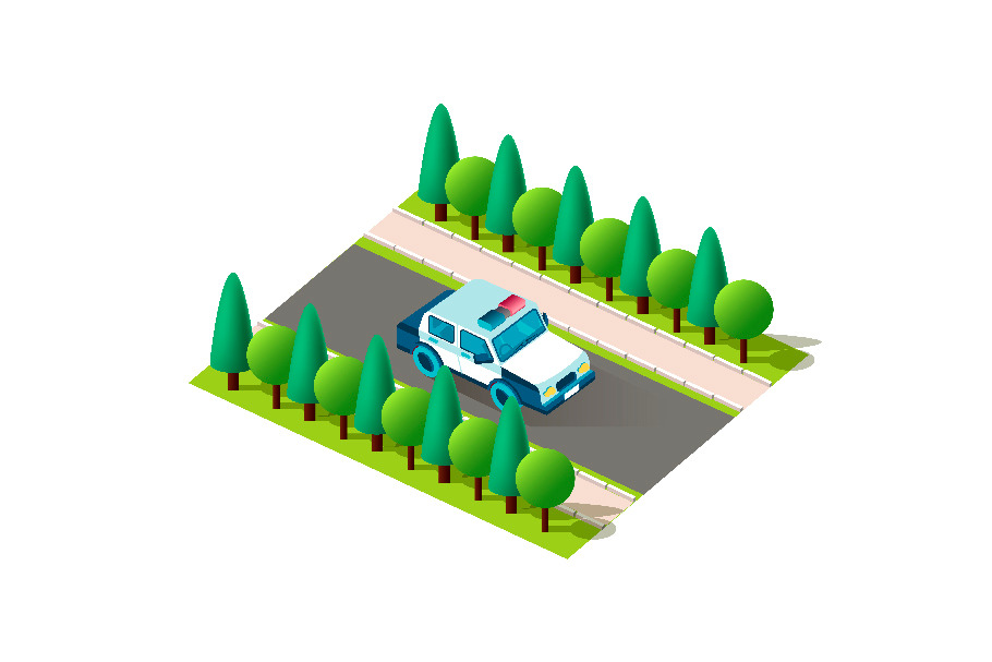 Isometric front right police car