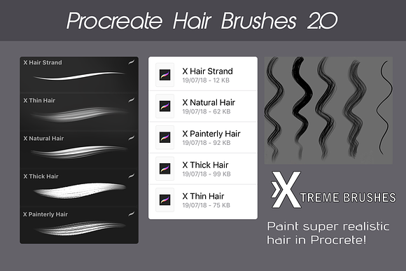 Procreate Hair Brushes 2.0 in Photoshop Brushes - product preview 1