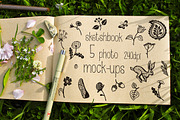 Sketchbook Mockup on the grass