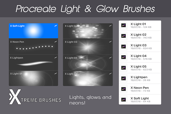 Procreate Light & Glow Brushes in Photoshop Brushes - product preview 1