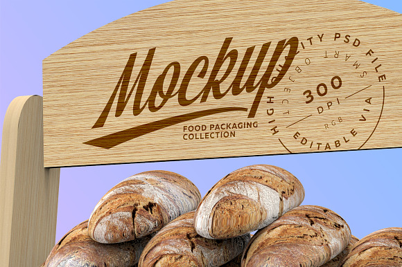 Glossy Transparent Bread Package in Product Mockups - product preview 6