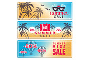 Summer sale banners. Horizontal
