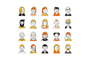 Set of various avatars for web