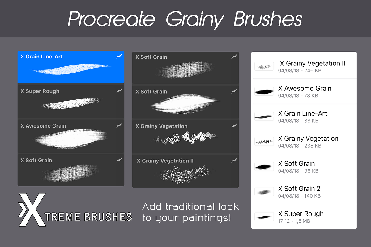 Procreate Grainy Brushes in Photoshop Brushes - product preview 8