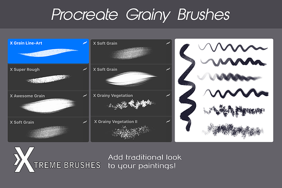 Procreate Grainy Brushes in Photoshop Brushes - product preview 1