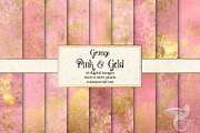 Grunge Pink and Gold Textures