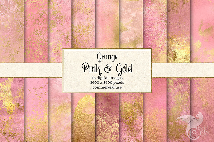 Grunge Pink and Gold Textures in Textures - product preview 8