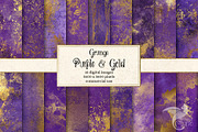 Grunge Purple and Gold Textures