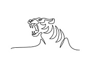 one line drawing Tiger