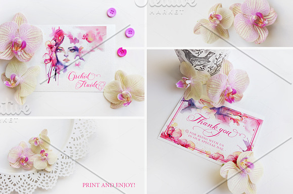Orchid Fluide: Watercolor Collection in Illustrations - product preview 4
