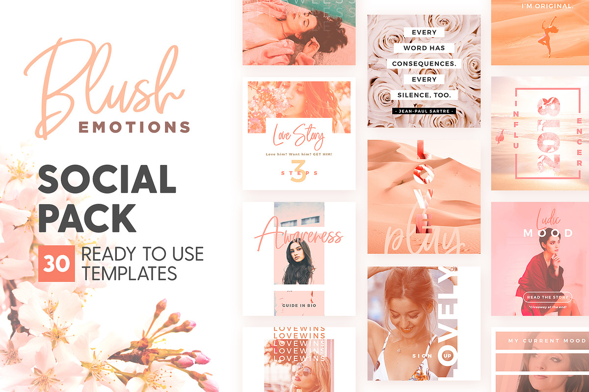 Blush Emotions - Social Pack in Instagram Templates - product preview 8