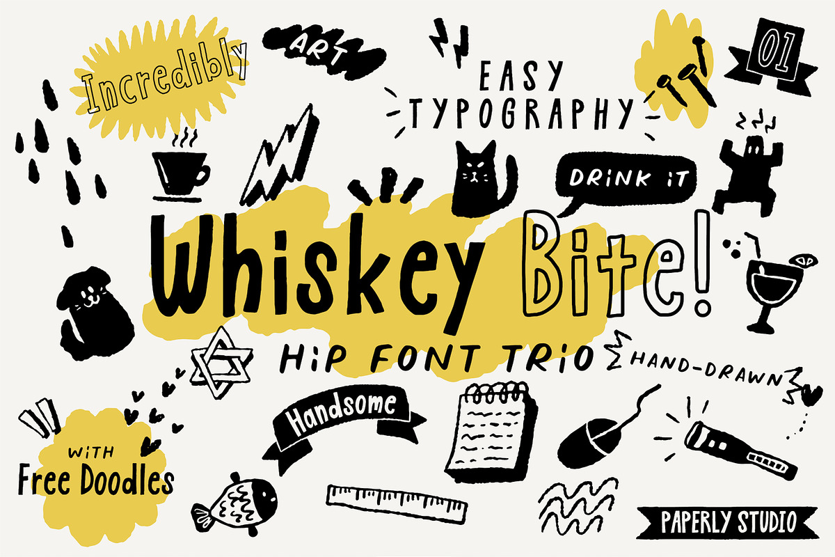 Whiskey Bite - Hip Font Trio in Display Fonts - product preview 8