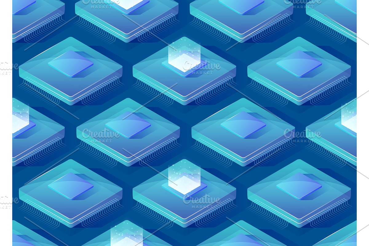 Central processing units. Isometric in Illustrations - product preview 8
