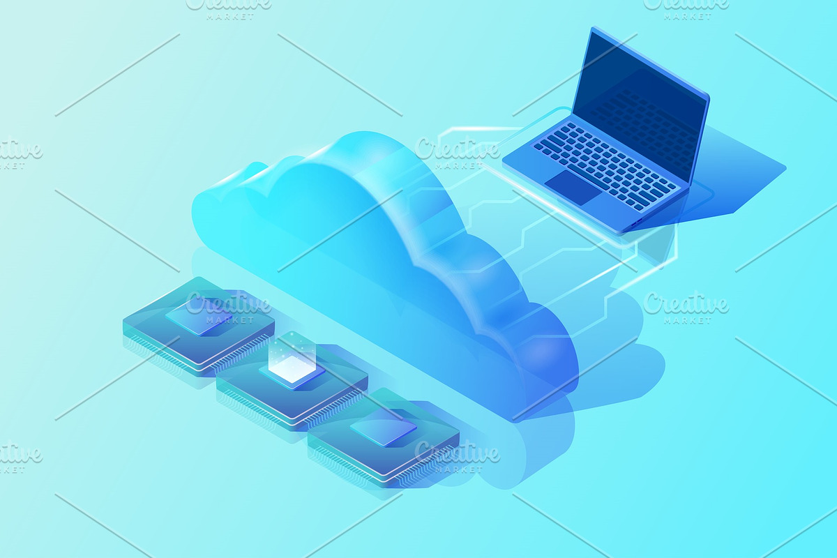 Cloud computing and digital storage in Illustrations - product preview 8