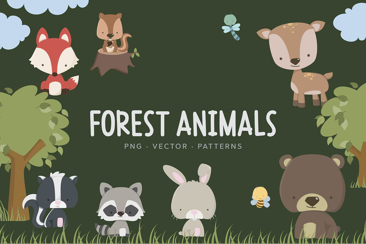 Little Forest Animals & Patterns in Illustrations - product preview 8