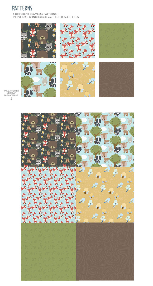 Little Forest Animals & Patterns in Illustrations - product preview 1