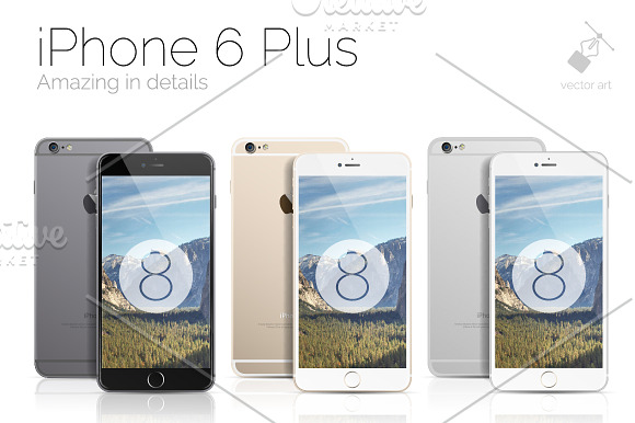 iPhone 6s & 6sPlus vector mockup in Objects - product preview 1