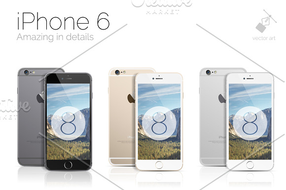 iPhone 6s & 6sPlus vector mockup in Objects - product preview 2