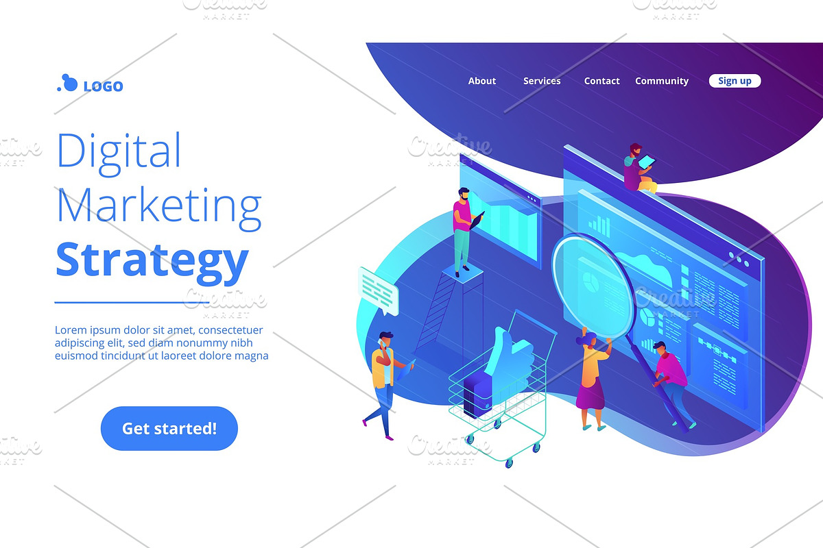 Isometric digital marketing strategy in Illustrations - product preview 8