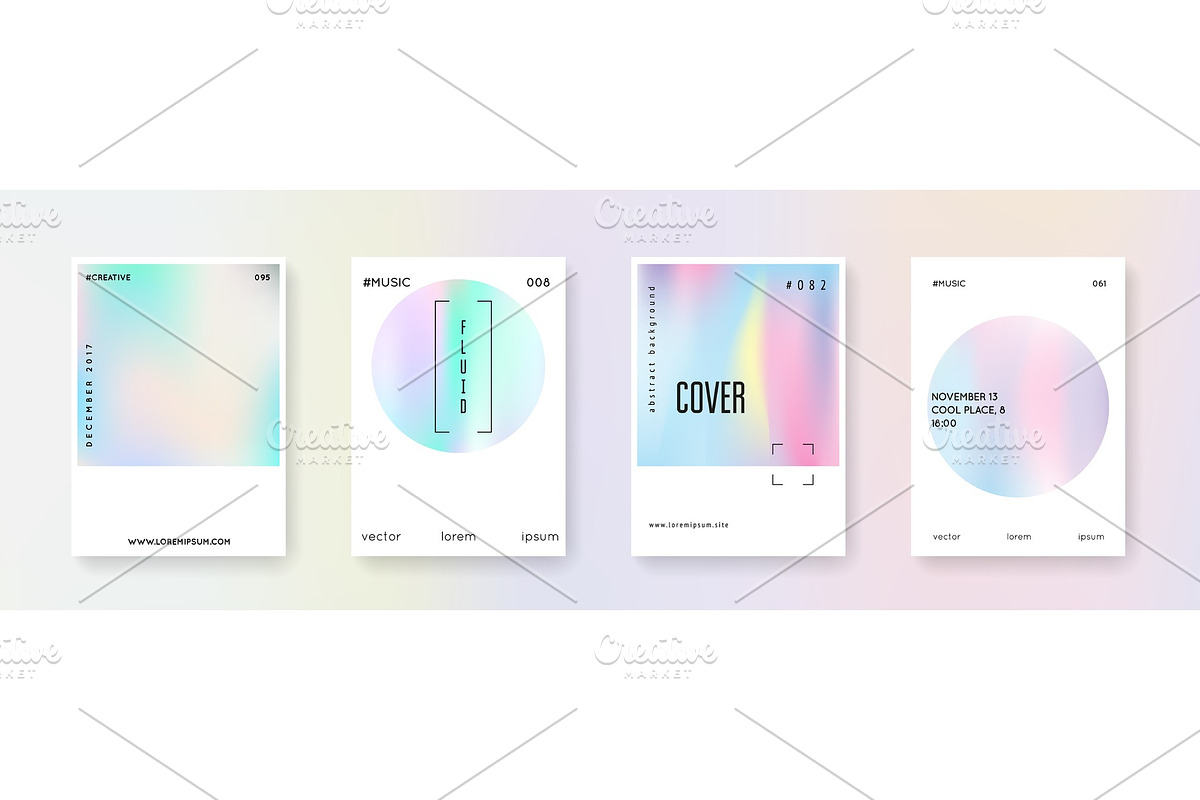Holographic cover set. Abstract in Illustrations - product preview 8