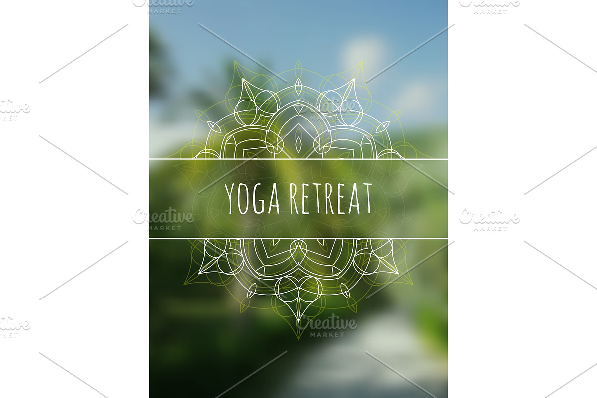 Tropical yoga retreat banner with in Illustrations - product preview 8