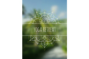 Tropical yoga retreat banner with