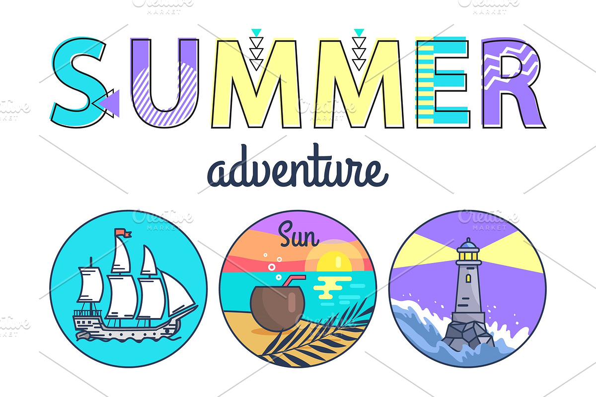 Summer Adventure Promo Banner with in Illustrations - product preview 8