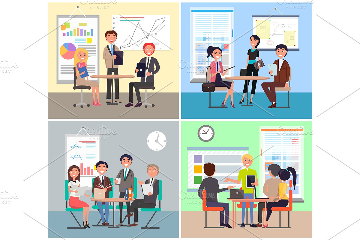 Business Meeting Colorful Vector in Illustrations - product preview 8
