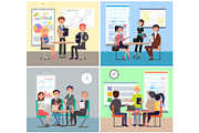 Business Meeting Colorful Vector