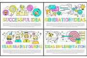 Team Brainstorming Collection Vector
