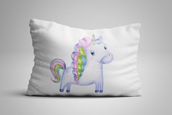 Cute Unicorn clipart, nursery decor in Illustrations - product preview 3