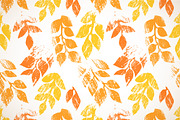 Orange autumn leaves floral pattern