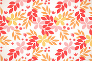 Red autumn leaves floral pattern
