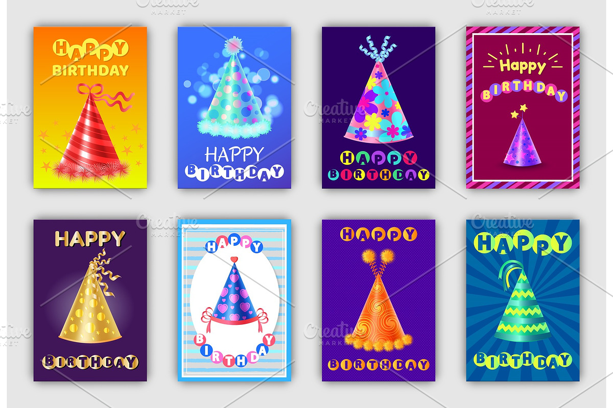 Happy Birthday Banners Set Vector in Objects - product preview 8