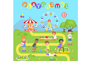 Playground with Attractions Full of