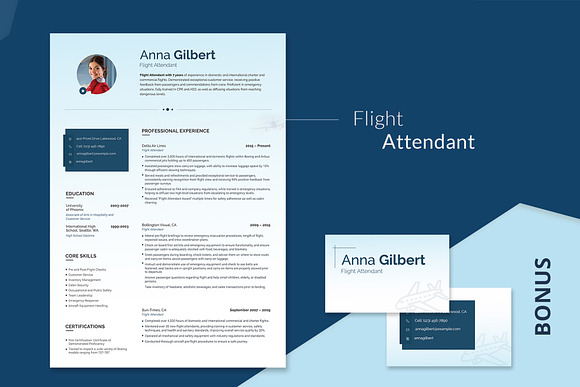 Resume Template for Flight Attendant in Resume Templates - product preview 1