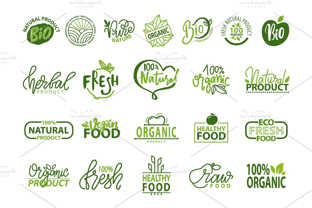 Natural Bio and Organic Food Vector in Illustrations - product preview 8