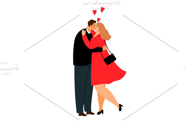 Overweight love couple. Vector plus