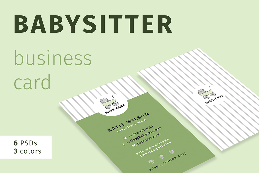 Babysitter Business Card in Business Card Templates - product preview 8