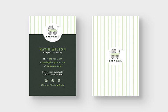 Babysitter Business Card in Business Card Templates - product preview 2