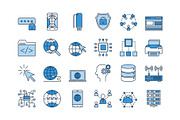 03 Blue INTERNET icons set