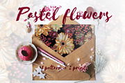 Pastel flowers pattern