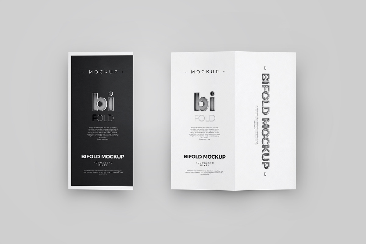 Bi-Fold DL Brochure Mock-up 3 in Print Mockups - product preview 8