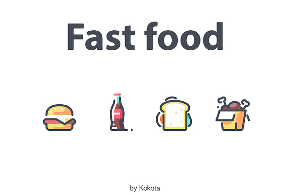 Fast food 20 icons