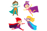 Superhero kids. Children in costumes